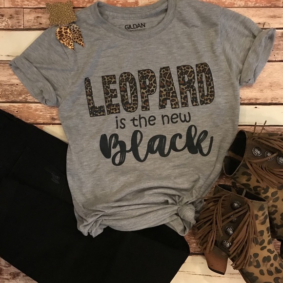 Leopard Is the new Black t-shirt Graphic Tee - Picture 3 of 3